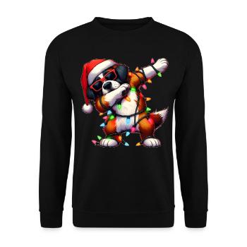 Tupfende Bernhardiner Hund Sonnenbrille Niedlich W - Unisex Pullover - Schwarz - Vorne - Alina (178cm) & Michal (187cm)