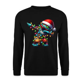 Dabbing Tiki Luau Masque Tiki Hawaïen - Sweat-shirt Unisexe - noir - Devant - Alina (178cm) & Michal (187cm)