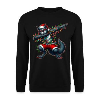 Dabbing loup-garou lunettes de soleil Noël mignon - Sweat-shirt Unisexe - noir - Devant - Alina (178cm) & Michal (187cm)