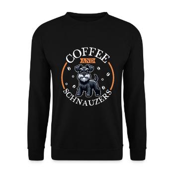 Kaffee und Schnauzer - Unisex Pullover - Schwarz - Vorne - Alina (178cm) & Michal (187cm)