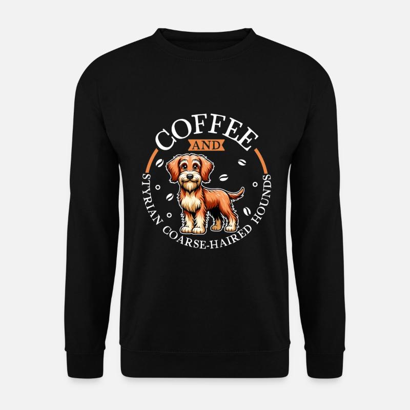 Coffee and Styrian Wirehaired Hound - Unisex Sweatshirt - black