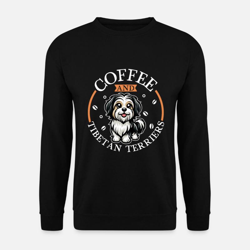 Coffee and Tibetan Terrier - Unisex Sweatshirt - black