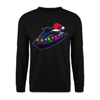 Jet Ski Jet Skiing Weihnachtsmütze Xmas - Unisex Pullover - Schwarz - Vorne - Alina (178cm) & Michal (187cm)