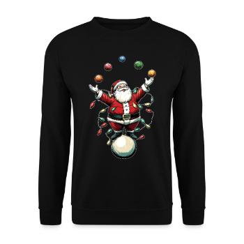 Jonglerie Père Noël Jongleur Cirque Weihn - Sweat-shirt Unisexe - noir - Devant - Alina (178cm) & Michal (187cm)