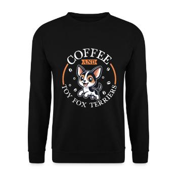 Café et American Toy Terrier - Sweat-shirt Unisexe - noir - Devant - Alina (178cm) & Michal (187cm)