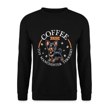 Coffee and Manchester Terrier - Unisex Sweatshirt - black - Front - Alina (178cm) & Michal (187cm)