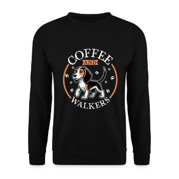 Café et arbre Walker Coonhound - Sweat-shirt Unisexe - noir - Devant - Alina (178cm) & Michal (187cm)