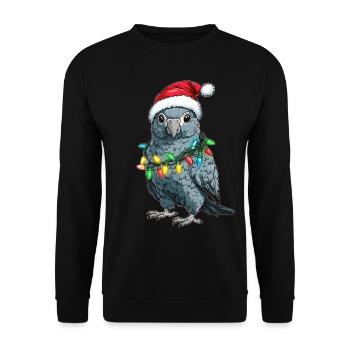 Mignon Perroquet gris africain africain fille de Noël - Sweat-shirt Unisexe - noir - Devant - Alina (178cm) & Michal (187cm)