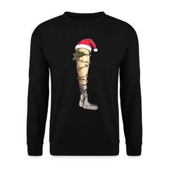 Beinprothese Amputierter Amputierter Weihnachtshut - Unisex Pullover - Schwarz - Vorne - Alina (178cm) & Michal (187cm)