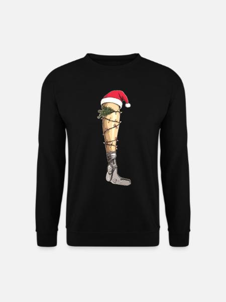 Beinprothese Amputierter Amputierter Weihnachtshut - Unisex Pullover - Schwarz