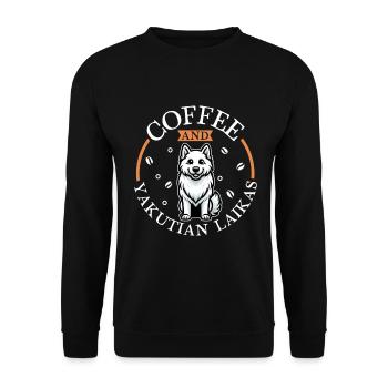 Coffee and Yakutskaya Laika - Unisex Sweatshirt - black - Front - Alina (178cm) & Michal (187cm)