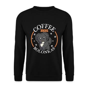 Café et Bolonka Zwetna - Sweat-shirt Unisexe - noir - Devant - Alina (178cm) & Michal (187cm)