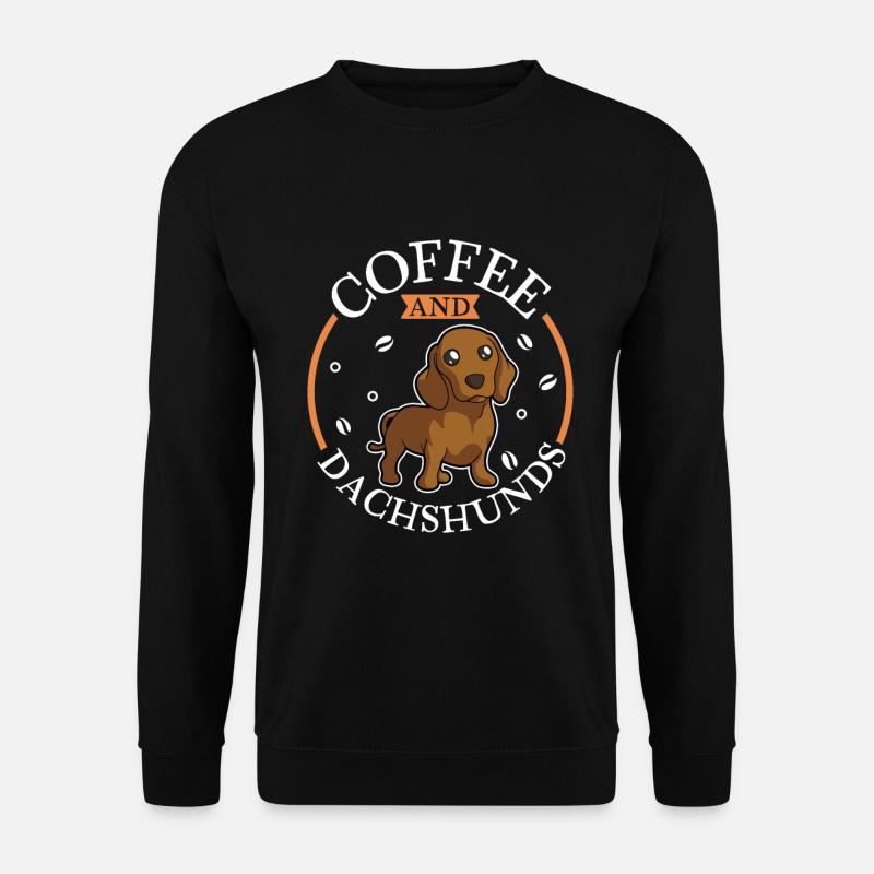 Kaffee und Dackel - Unisex Pullover - Schwarz