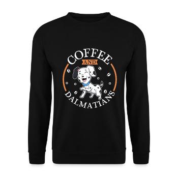 Café et Dalmatiens - Sweat-shirt Unisexe - noir - Devant - Alina (178cm) & Michal (187cm)
