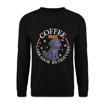 Coffee et Labrador Retriever - Sweat-shirt Unisexe - noir - Devant - Alina (178cm) & Michal (187cm)
