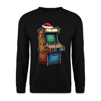 Arcade Slot Machine 80s Retro Video Games - Unisex Sweatshirt - black - Front - Alina (178cm) & Michal (187cm)