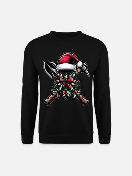 Pickel und Schaufel Archäologe Archäologie - Unisex Pullover - Schwarz