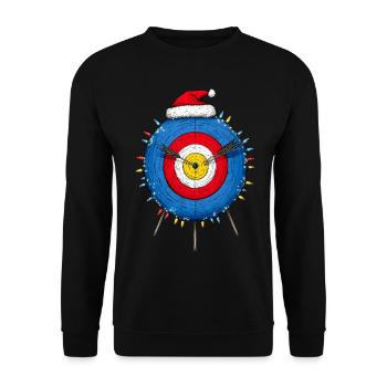 Bogenschießen Ziel Bogenschütze Bogen und Pfeil We - Unisex Pullover - Schwarz - Vorne - Alina (178cm) & Michal (187cm)