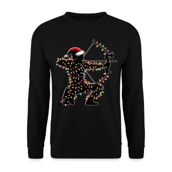 Bogenschütze Bogenschießen Bogen und Pfeil Weihnac - Unisex Pullover - Schwarz - Vorne - Alina (178cm) & Michal (187cm)
