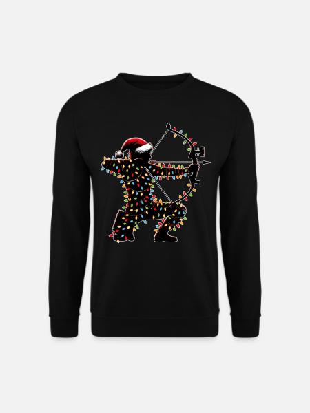 Bogenschütze Bogenschießen Bogen und Pfeil Weihnac - Unisex Pullover - Schwarz