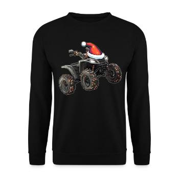 Atv Quad 4 Wheeler Weihnachten Hut Xmas - Unisex Pullover - Schwarz - Vorne - Alina (178cm) & Michal (187cm)