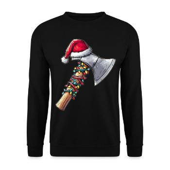 Axe Thrower Axe Thrower Christmas Hat Christmas - Unisex Sweatshirt - black - Front - Alina (178cm) & Michal (187cm)