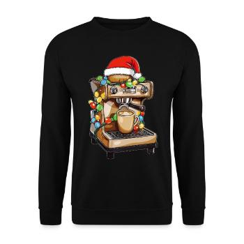 Barista Coffee Lover Coffee Maker Machine - Unisex Sweatshirt - black - Front - Alina (178cm) & Michal (187cm)