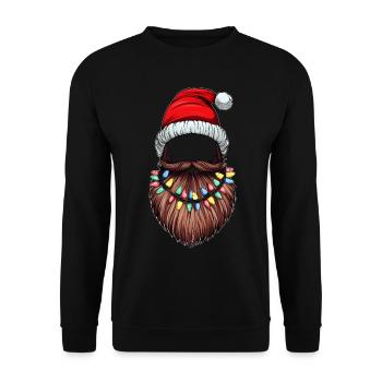 Bart Bärtiger Weihnachtshut Weihnachten - Unisex Pullover - Schwarz - Vorne - Alina (178cm) & Michal (187cm)