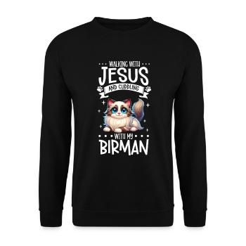 Jésus et ma Birmanie - Sweat-shirt Unisexe - noir - Devant - Alina (178cm) & Michal (187cm)