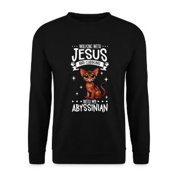 Jésus et mes Abyssins - Sweat-shirt Unisexe - noir - Devant - Alina (178cm) & Michal (187cm)