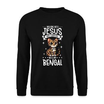 Jésus et mon Bengale - Sweat-shirt Unisexe - noir - Devant - Alina (178cm) & Michal (187cm)