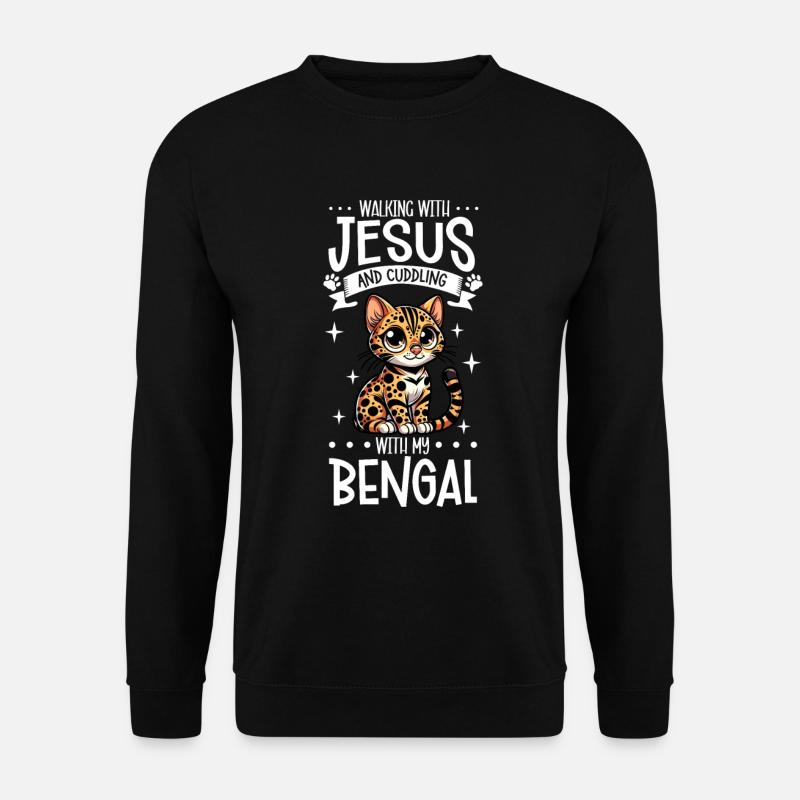 Jesus and my Bengal - Unisex Sweatshirt - black