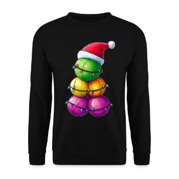 Boccia Kugel Haufen Bocci Weihnachten Hut Xmas - Unisex Pullover - Schwarz - Vorne - Alina (178cm) & Michal (187cm)