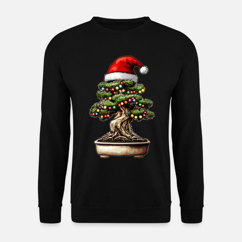 Bonsai Baum Japanische Weihnachtsmütze Xmas - Unisex Pullover - Schwarz