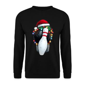 Bowling melon chapeau de Noël Noël - Sweat-shirt Unisexe - noir - Devant - Alina (178cm) & Michal (187cm)