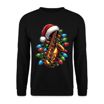 Saxophonist Saxophonist Saxist Sax - Unisex Sweatshirt - black - Front - Alina (178cm) & Michal (187cm)