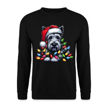 Scottish Terrier Chien Père Noël Noël - Sweat-shirt Unisexe - noir - Devant - Alina (178cm) & Michal (187cm)