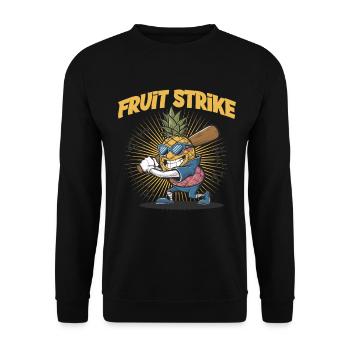 Ananas spielt Baseball für Ananasliebhaber - Unisex Pullover - Schwarz - Vorne - Alina (178cm) & Michal (187cm)