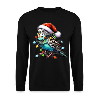 Chapeau de Noël Perruche Perruche Perroquet - Sweat-shirt Unisexe - noir - Devant - Alina (178cm) & Michal (187cm)