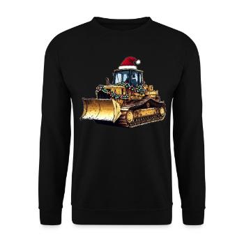Bulldozer Chapeau de Noël Noël - Sweat-shirt Unisexe - noir - Devant - Alina (178cm) & Michal (187cm)