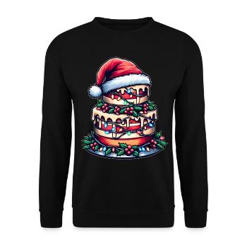 Cake Decoration Cake Decorator Santa Hat - Unisex Sweatshirt - black - Front - Alina (178cm) & Michal (187cm)