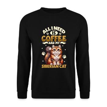 Le café et mon chat sibérien - Sweat-shirt Unisexe - noir - Devant - Alina (178cm) & Michal (187cm)