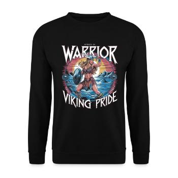 Warrior Spirit and Viking Pride für Wikinger - Unisex Pullover - Schwarz - Vorne - Alina (178cm) & Michal (187cm)