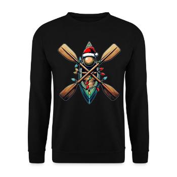 Kanu-Polo Weihnachtsmütze Xmas - Unisex Pullover - Schwarz - Vorne - Alina (178cm) & Michal (187cm)