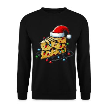Cheese Gouda Feta Cheddar Santa Hat Xmas - Unisex Sweatshirt - black - Front - Alina (178cm) & Michal (187cm)