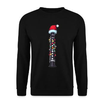 Clarinet Instrument Christmas Hat Xmas - Unisex Sweatshirt - black - Front - Alina (178cm) & Michal (187cm)