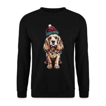 Cocker Spaniel Chien Père Noël Noël - Sweat-shirt Unisexe - noir - Devant - Alina (178cm) & Michal (187cm)
