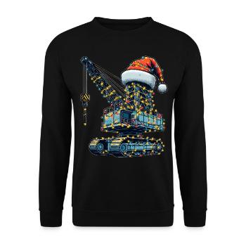 Crane Operator HEO Heavy Equipment Santa Hat - Unisex Sweatshirt - black - Front - Alina (178cm) & Michal (187cm)