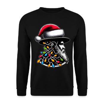 Rabbiner Hebräisch Weihnachtsmütze Xmas - Unisex Pullover - Schwarz - Vorne - Alina (178cm) & Michal (187cm)