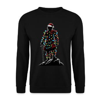 Highlander Chapeau de Noël Highlander Scottish Highland Cow - Sweat-shirt Unisexe - noir - Devant - Alina (178cm) & Michal (187cm)